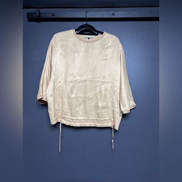 NWOT Adolfo Dominguez Gold Cinch Tie Top 42 L